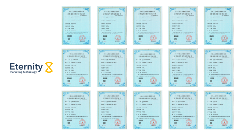 EternityX's 15 china software copyright certificate